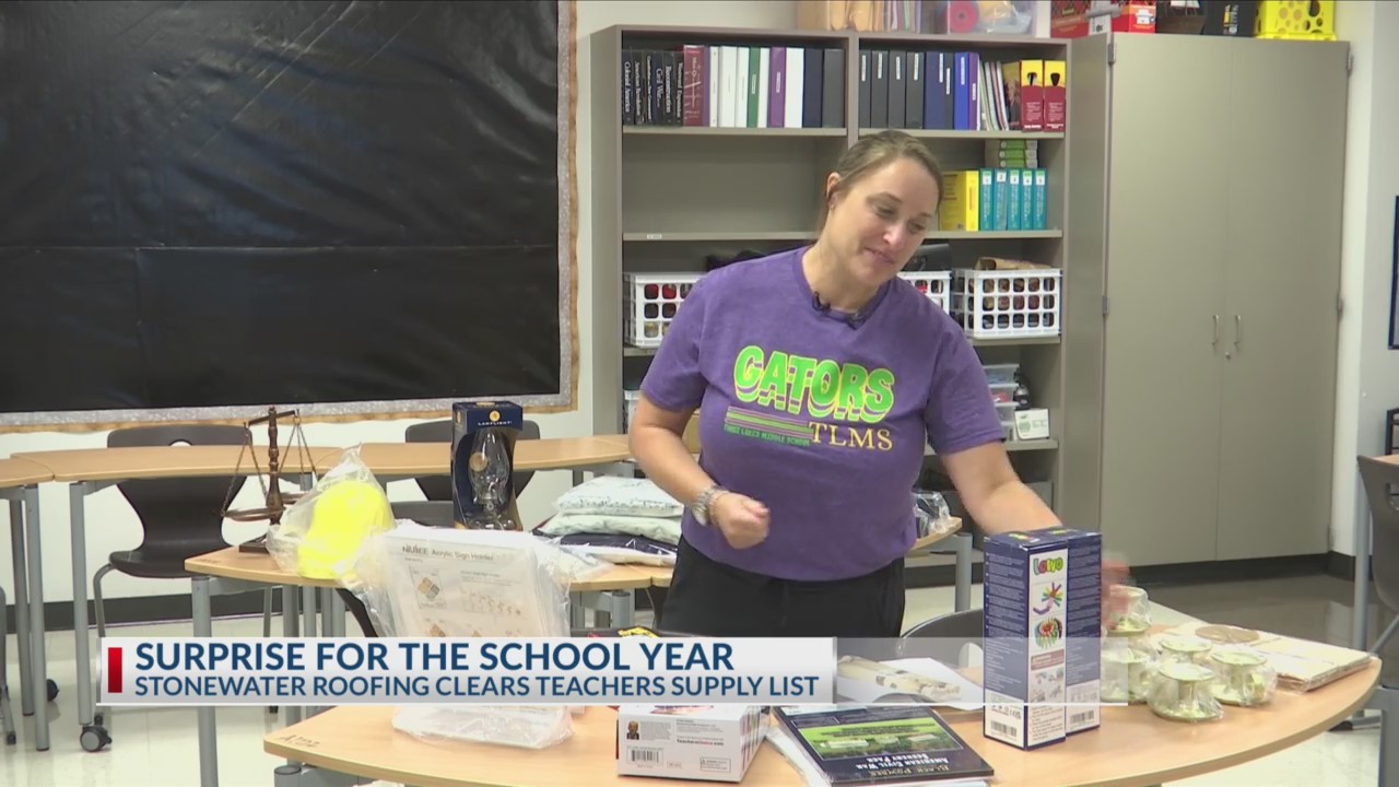 Stonewater Roofing buys teacher’s whole wish list ahead of school starting