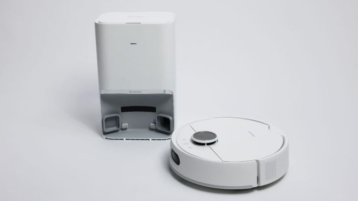The SwitchBot S10 connects to plumbing for automated mopping